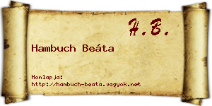 Hambuch Beáta névjegykártya