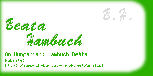 beata hambuch business card
